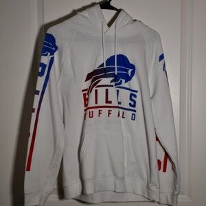 NFL Buffalo Bills White Hoodie with Blue and Red Accents